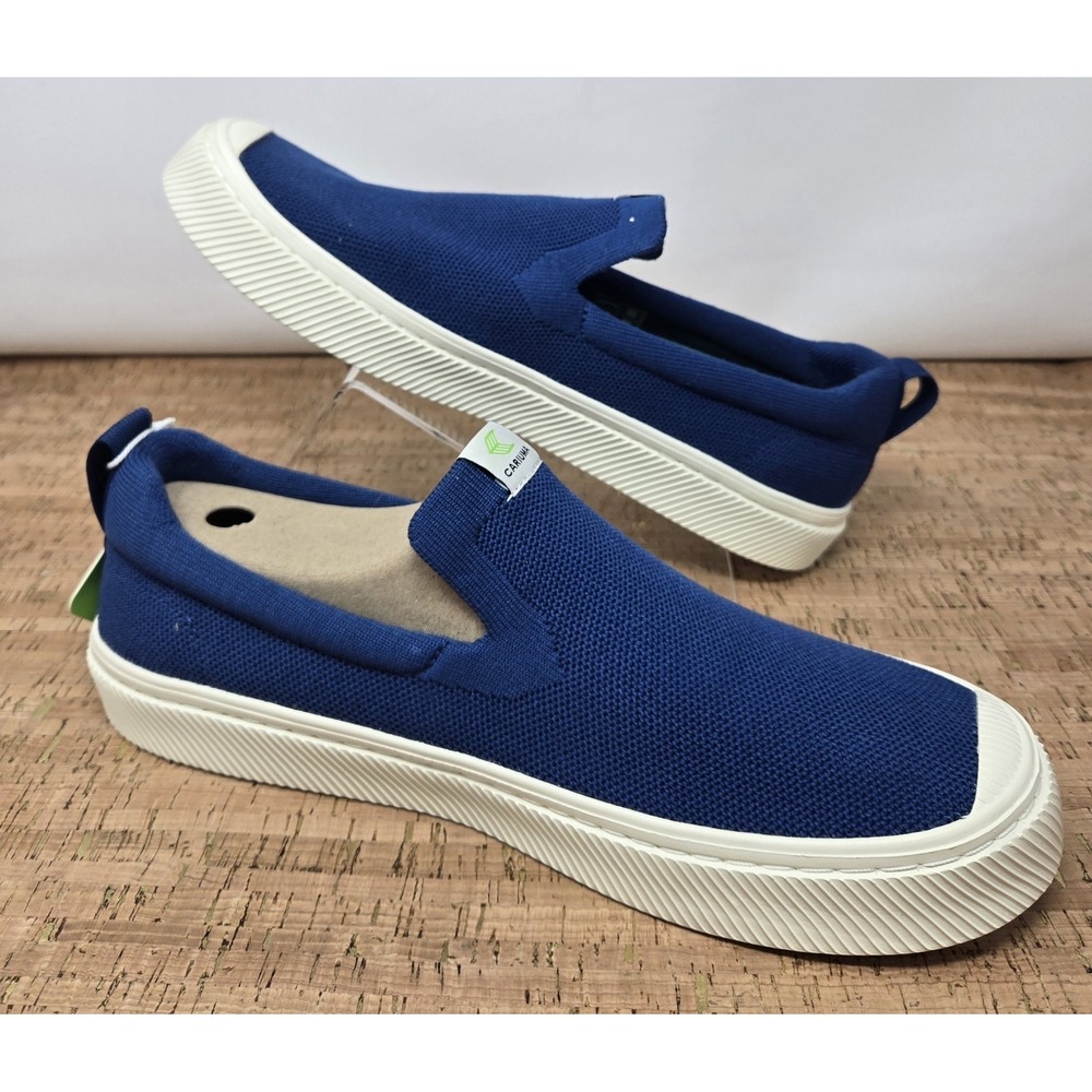 Cariuma Ibi Slip-On Casual Sneaker Womens 12.5 Mens 11 Mineral Blue Knit  Shoes - Picture 4 of 10